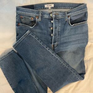 Redone re/done Women’s jeans high waist button fly straight leg
